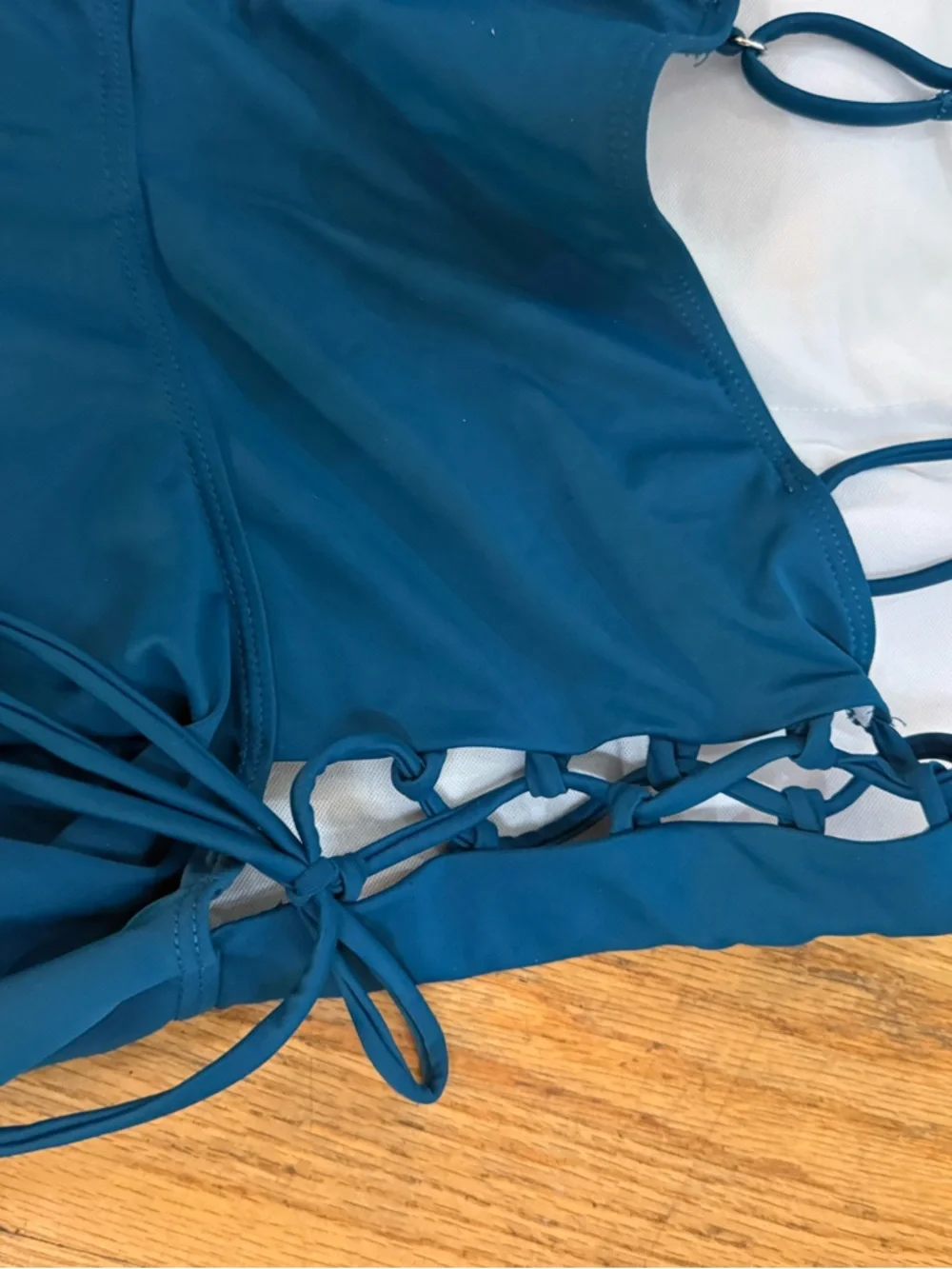 Blue Two-Piece Swim Set with Skirted Tankini Top - Picture 7 of 7